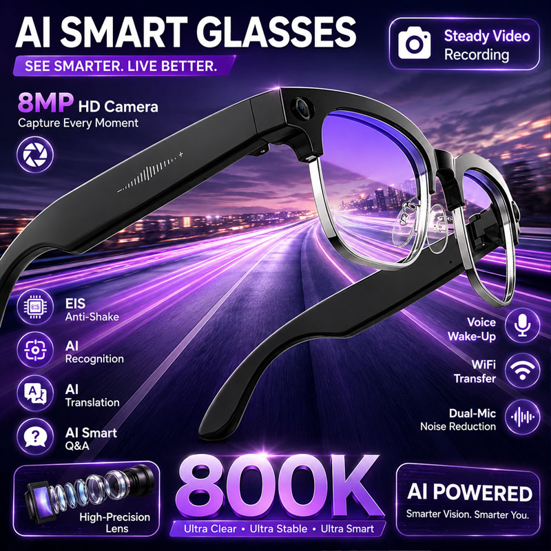 W630 Smart Glasses 800W HD Cam - đánh giá và giá Audio Music Image