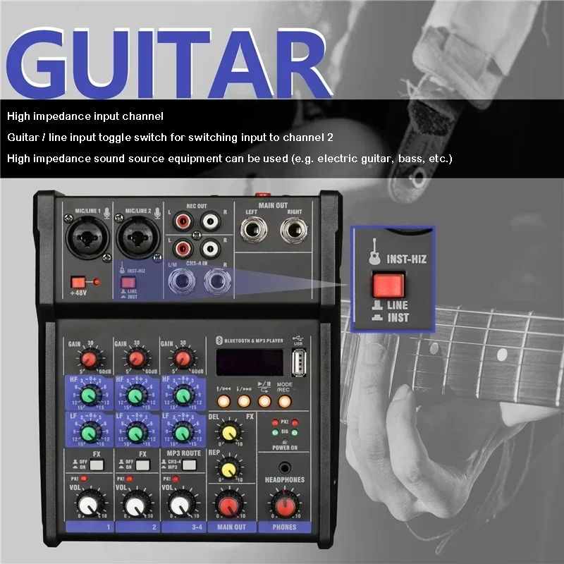 4 Channel USB Audio Mixer with - đánh giá và giá Audio Music Dj