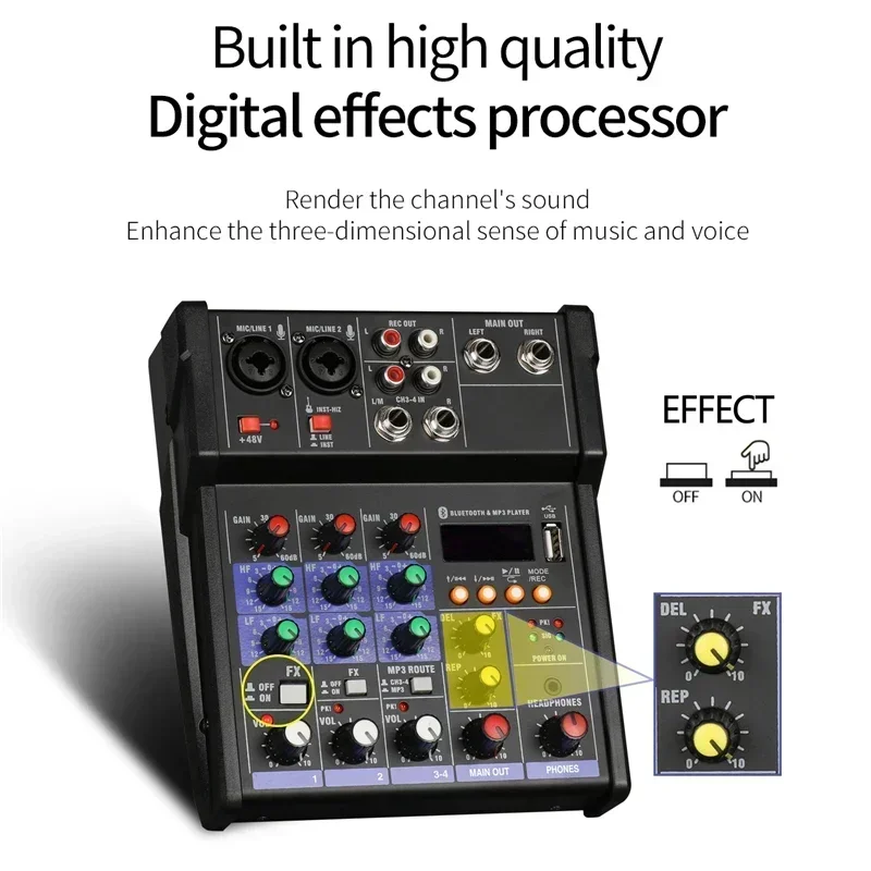 4 Channel USB Audio Mixer with - đánh giá và giá Audio Music Dj