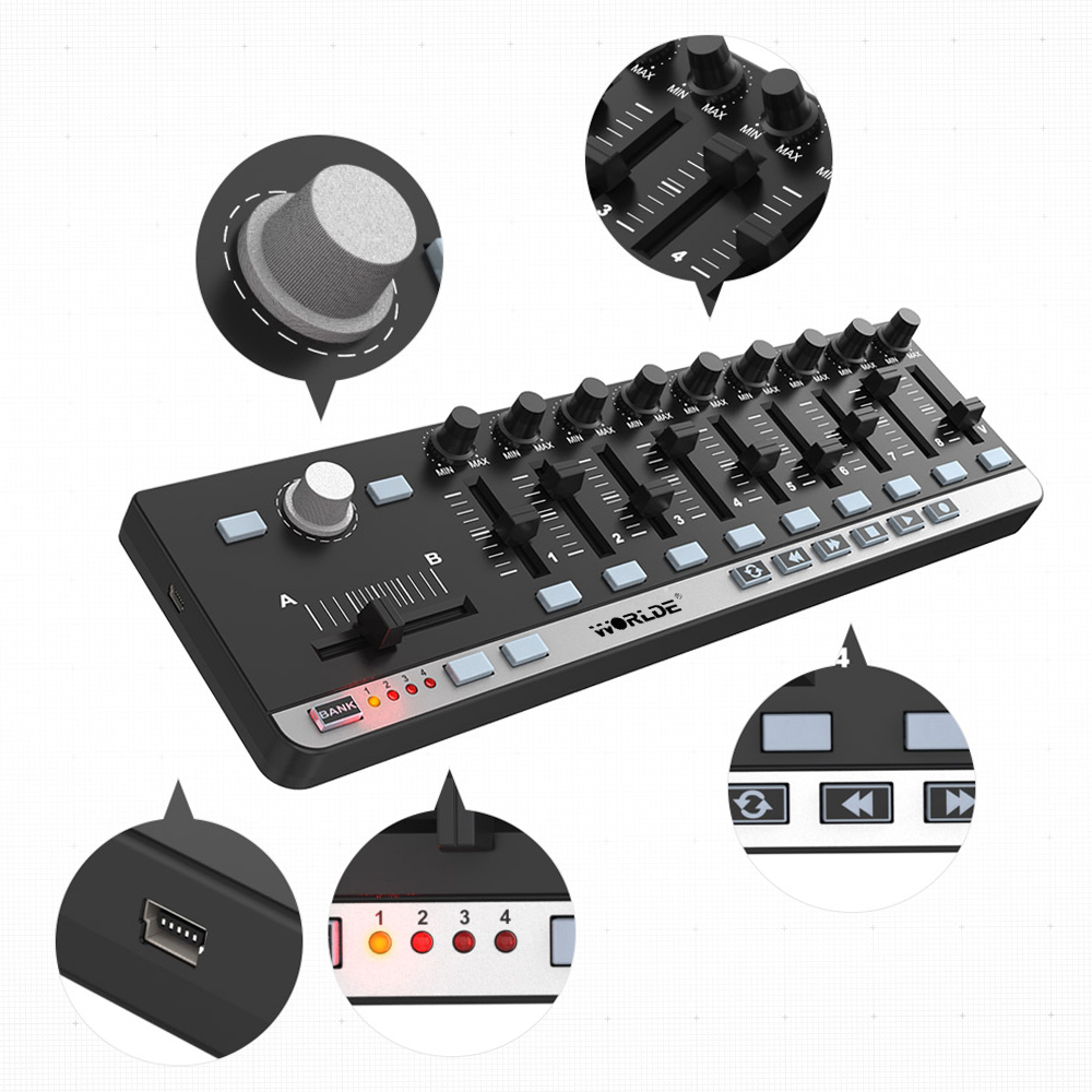 Worlde MIDI Controller EasyCon - đánh giá và giá Midi Controller Pad
